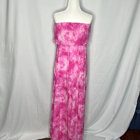 Nwt JAPNA Strapless Pink Tie Dye Casual Maxi Dress size Small - Picture 3 of 10